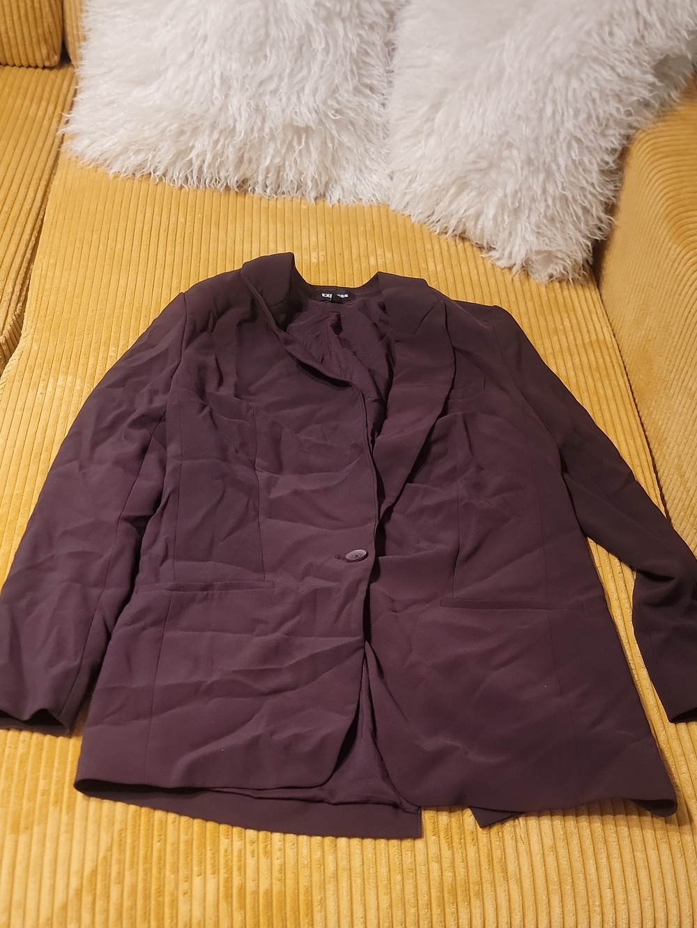 🍍3 For 50🍍Express Women’s Dark Plum Single-Button Blazer Jacket